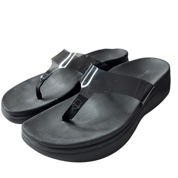 Vionic Sunrise Luminous Sandal Womans Size 8 Black Clear Comfort Thong Flip Flop - Picture 4 of 14